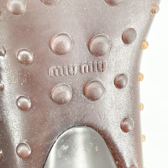 Miu Miu Rare Vintage FW 1999 Brown Leather Bubble Sole Sneaker Heel IT 36 - Picture 11 of 12